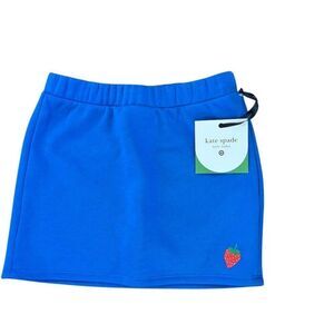 Kate Spade Girls Blue Skort M Embroidered Strawberry Casual Spring Fun